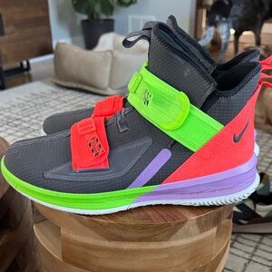 Nike Men’s Gray and Neon High-Top Sneakers